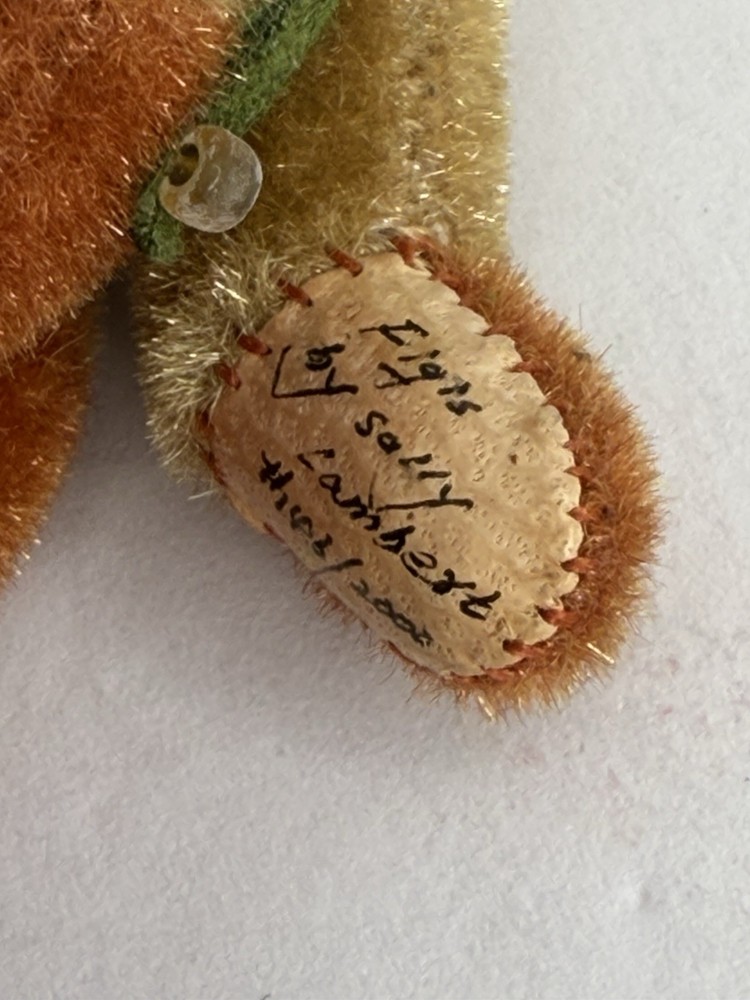 Handmade Miniature Bear Bug Flower Signed “FIGIS” by Sally Lambert