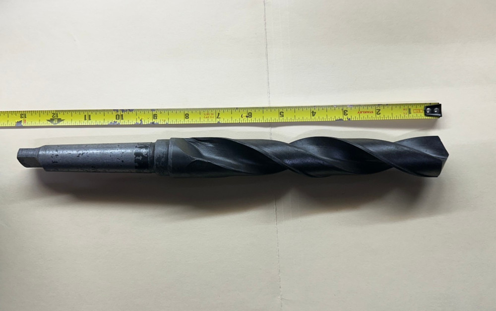 TAPER SHANK DRILL BIT 13" OAL X 1-1/4" OAD, HSS