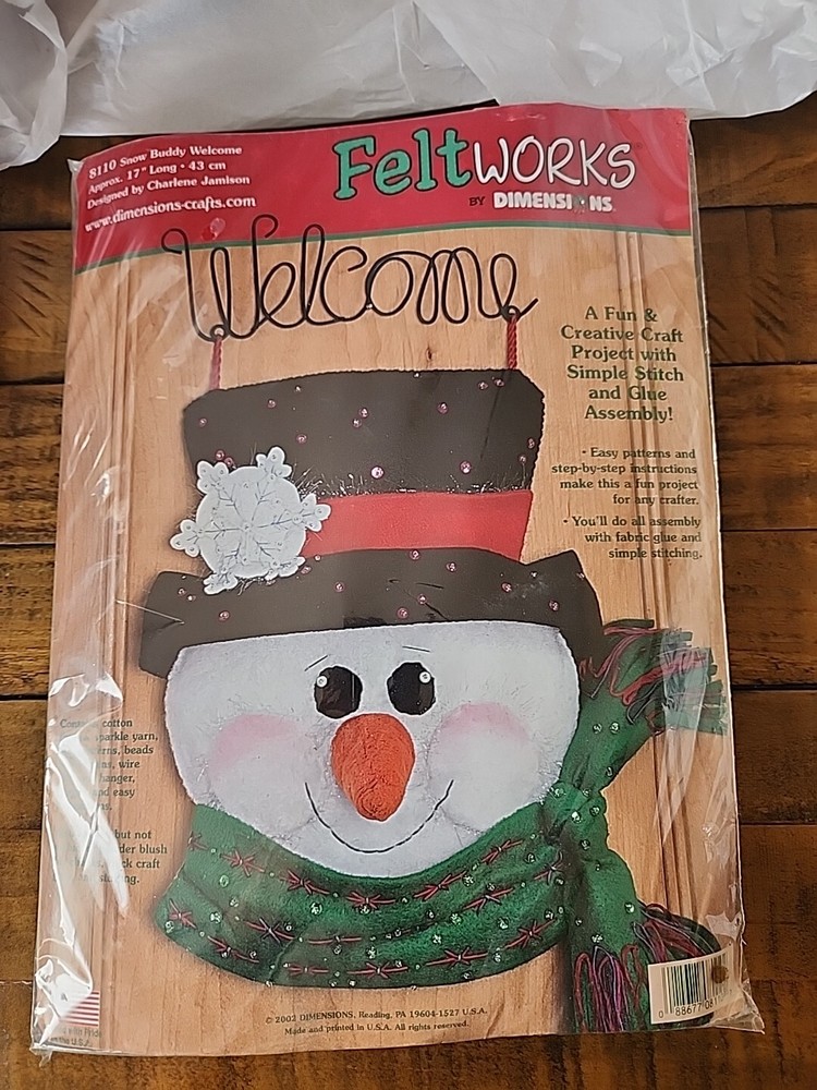 Felt Works by Dimensions #8110 SNOW BUDDY WELCOME