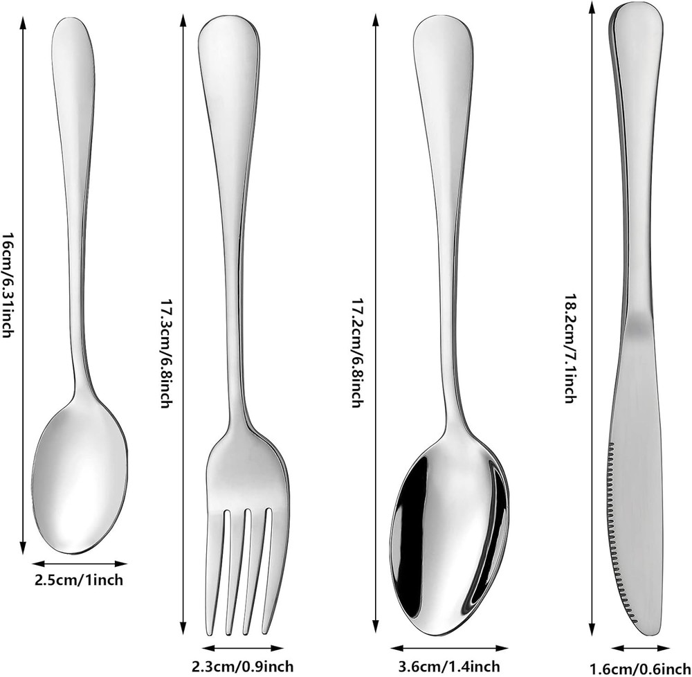 9 Pieces Eating Portion Control Flatware Utensils Bariatric Silverware Weight...
