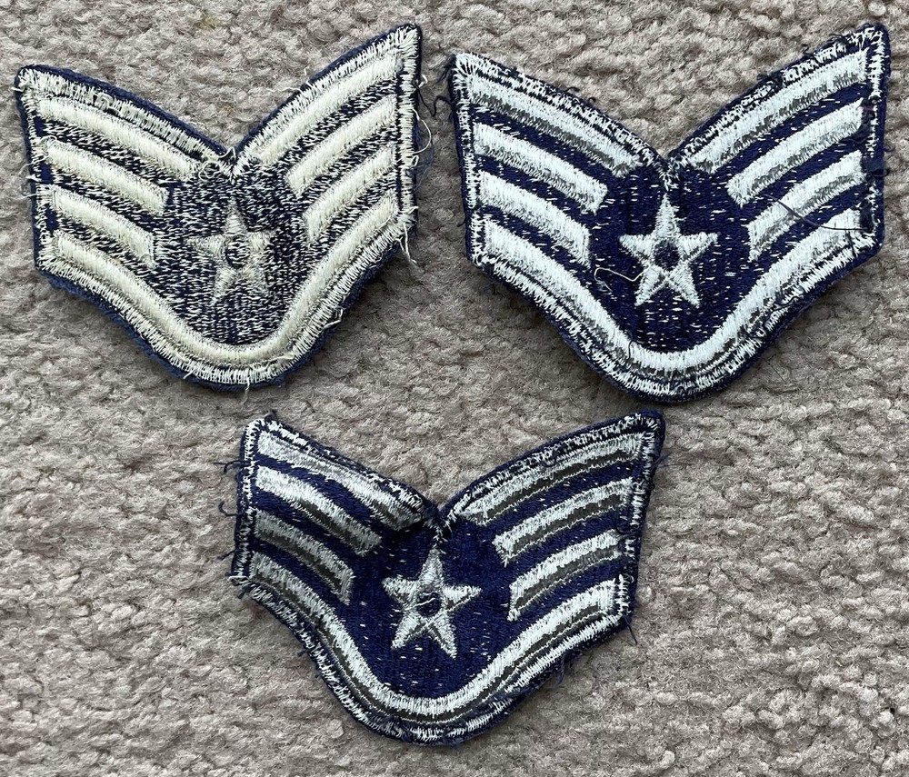 Korean War US Air Forces 3 Staff Sergeant Patches