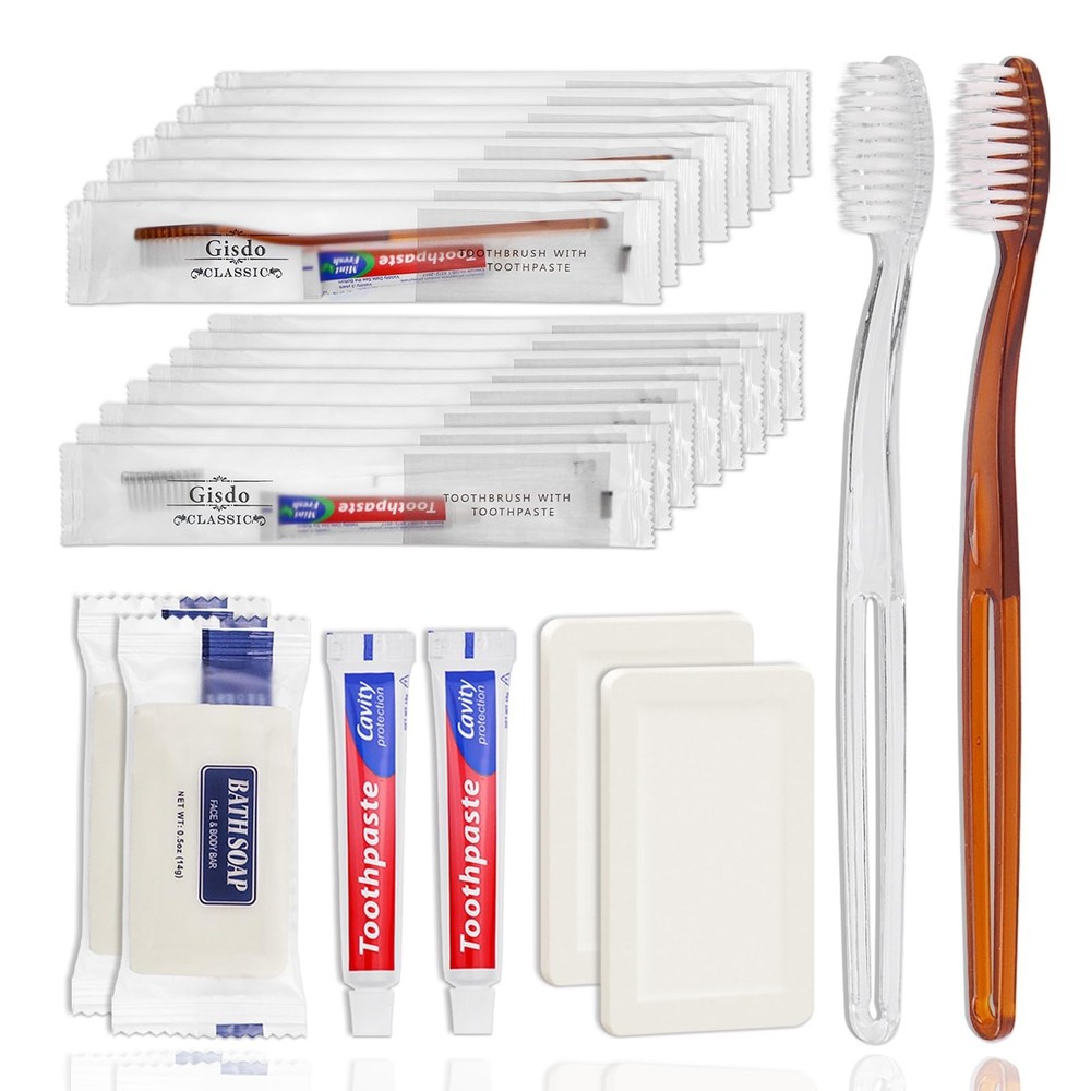 100 Pack Disposable Toothbrushes with Toothpaste Soap Individually Wrapped, 1...