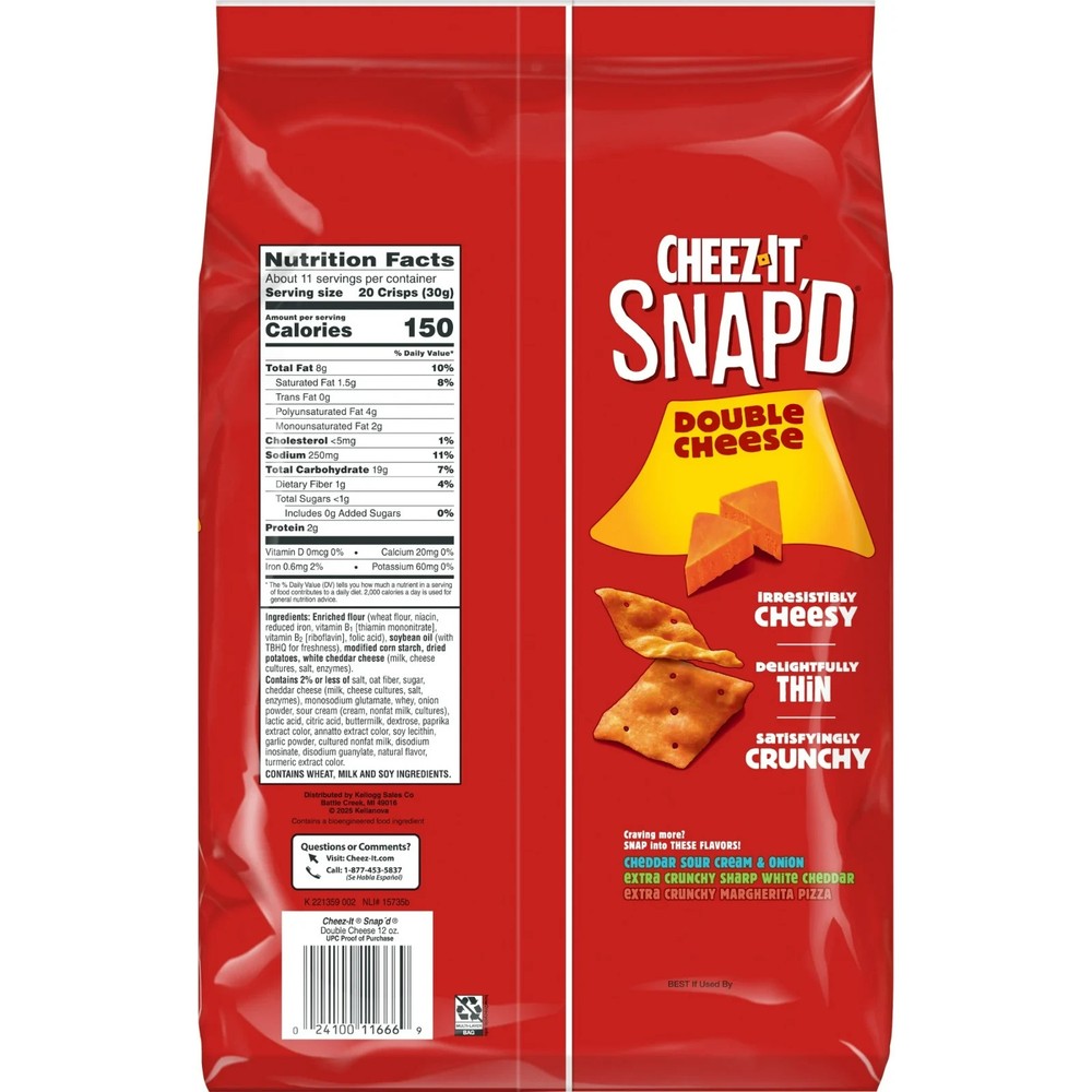 Cheez-It Snap'd Double Cheese Cracker Chips 12oz