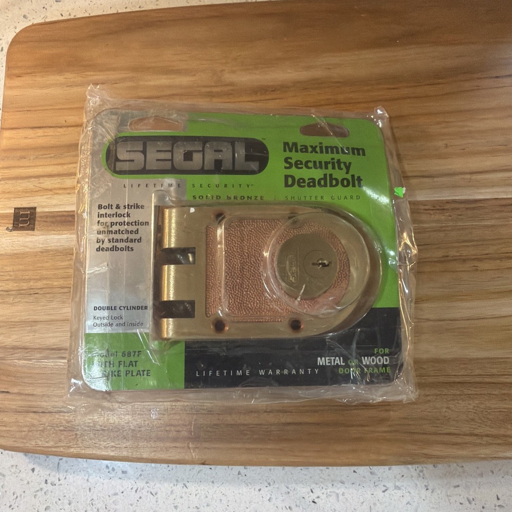 Segal Model 687/688 Solid Bronze Double Cylinder Deadbolt – Maximum Security NEW