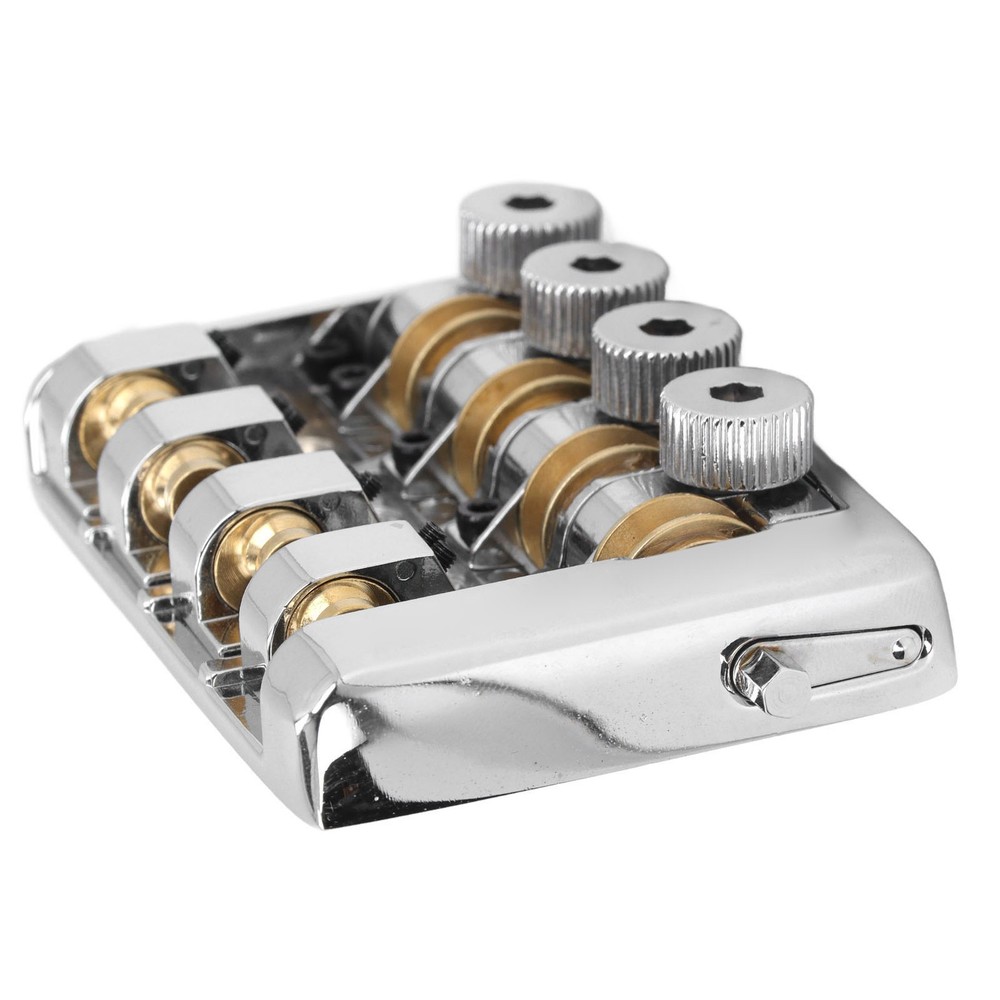 4 String Headless Electric Bass Bridge Alloy Brass Bridge Replacement (Silver )