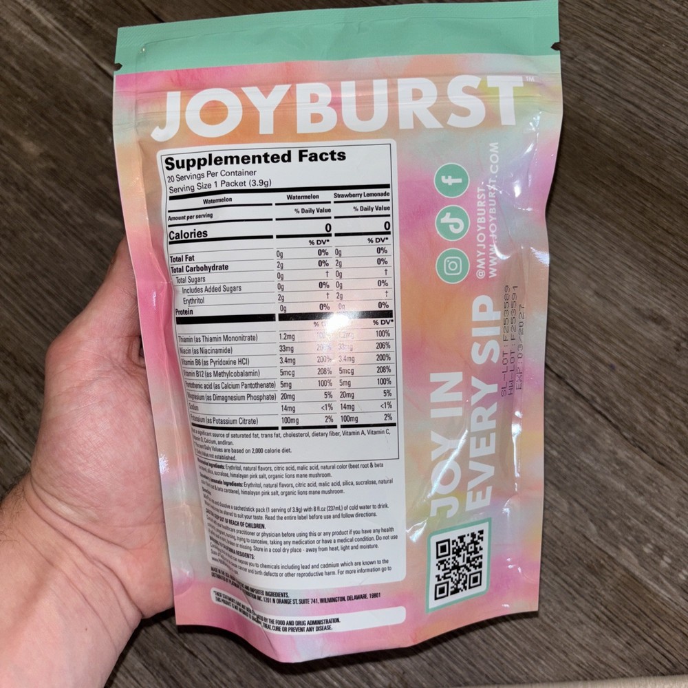 Joyburst Hydration Drink mix packets , Variety Pack,, 20-count