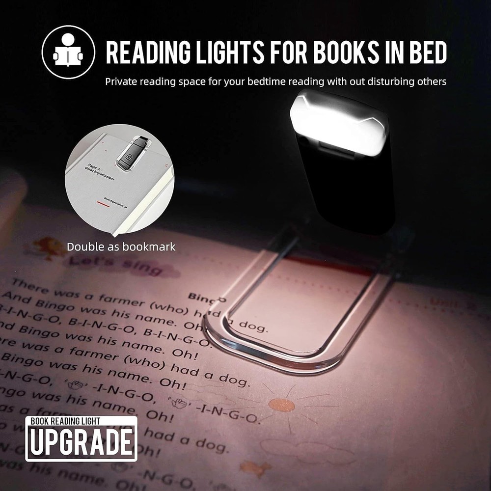 Dimmable LED Book Light - Portable Clip-On Design for Comfortable Night Reading