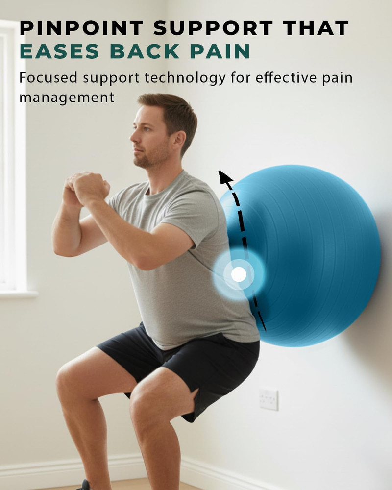 Exercise Ball for Physical Therapy & Workout - Swiss Ball for Core Strength & Ba