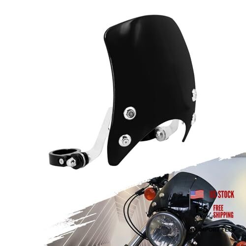 Motorcycle Adjustable Windshield Custom Compact Sport Black Windshield