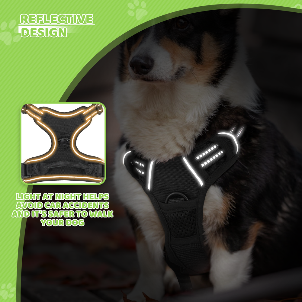 No Pull Adjustable Reflective Dog Pet Harness Puppy Vest w/Handle for Medium Dog