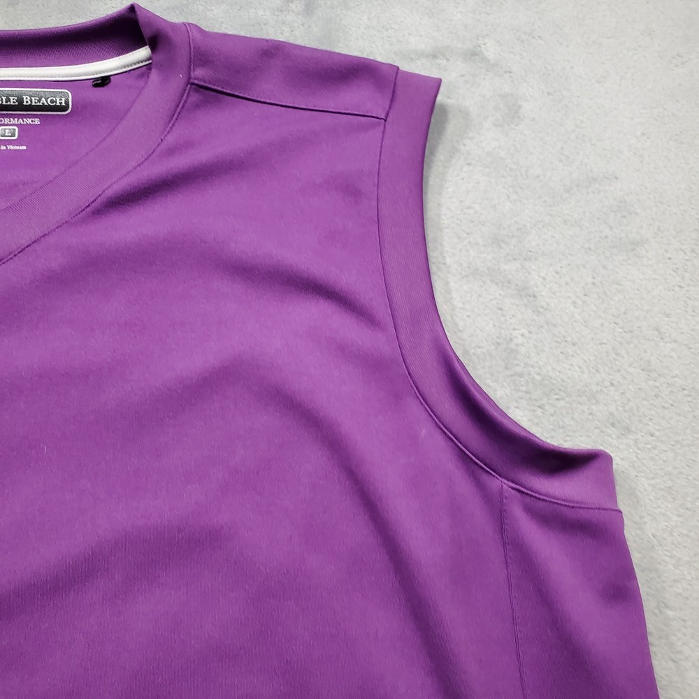 Pebble Beach Performance Golf Pullover Vest Purple Men Sz L