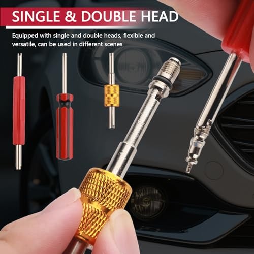 39PCS AC Valve Core Kit,AC Valve Kit Include Single & Double Head ACS Valves