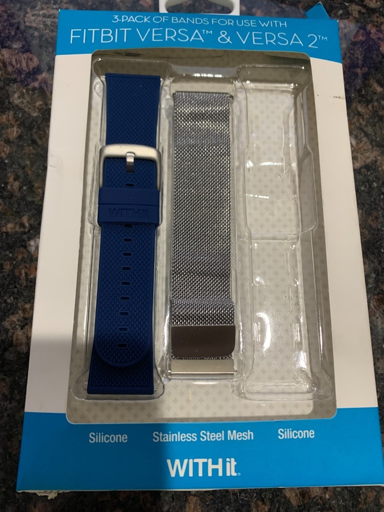 New Silicone Replacement Band for Fitbit Versa / Versa 2 – Navy Blue - Withit