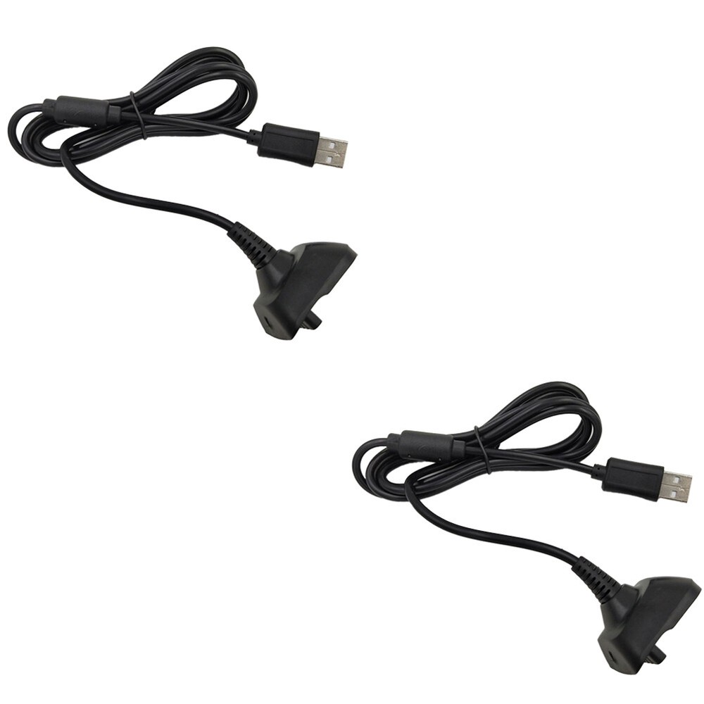Xbox 360 Black Wireless Controller USB Charging Cable Replacement 2-4 Pcs