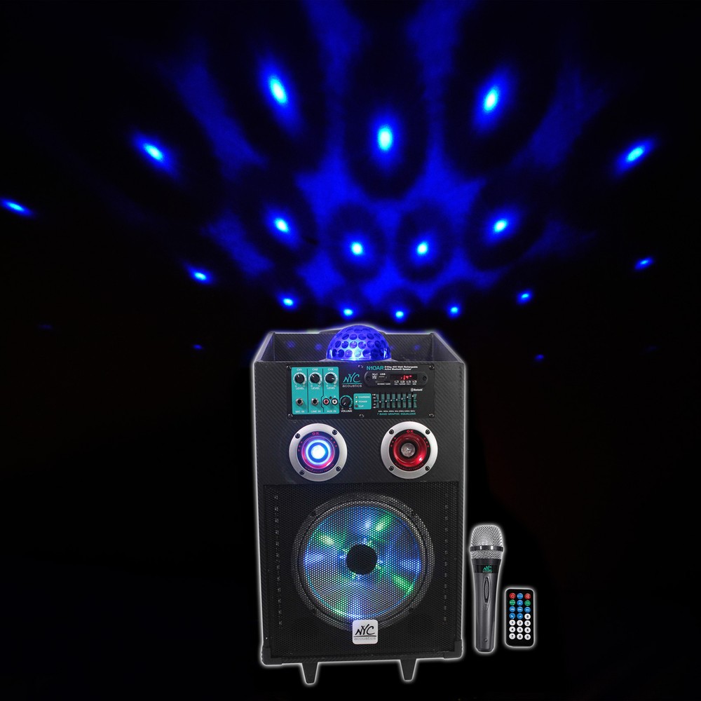 NYC Acoustics 10" Karaoke Machine + Bluetooth 4 ipad/iphone/Android/Laptop/TV