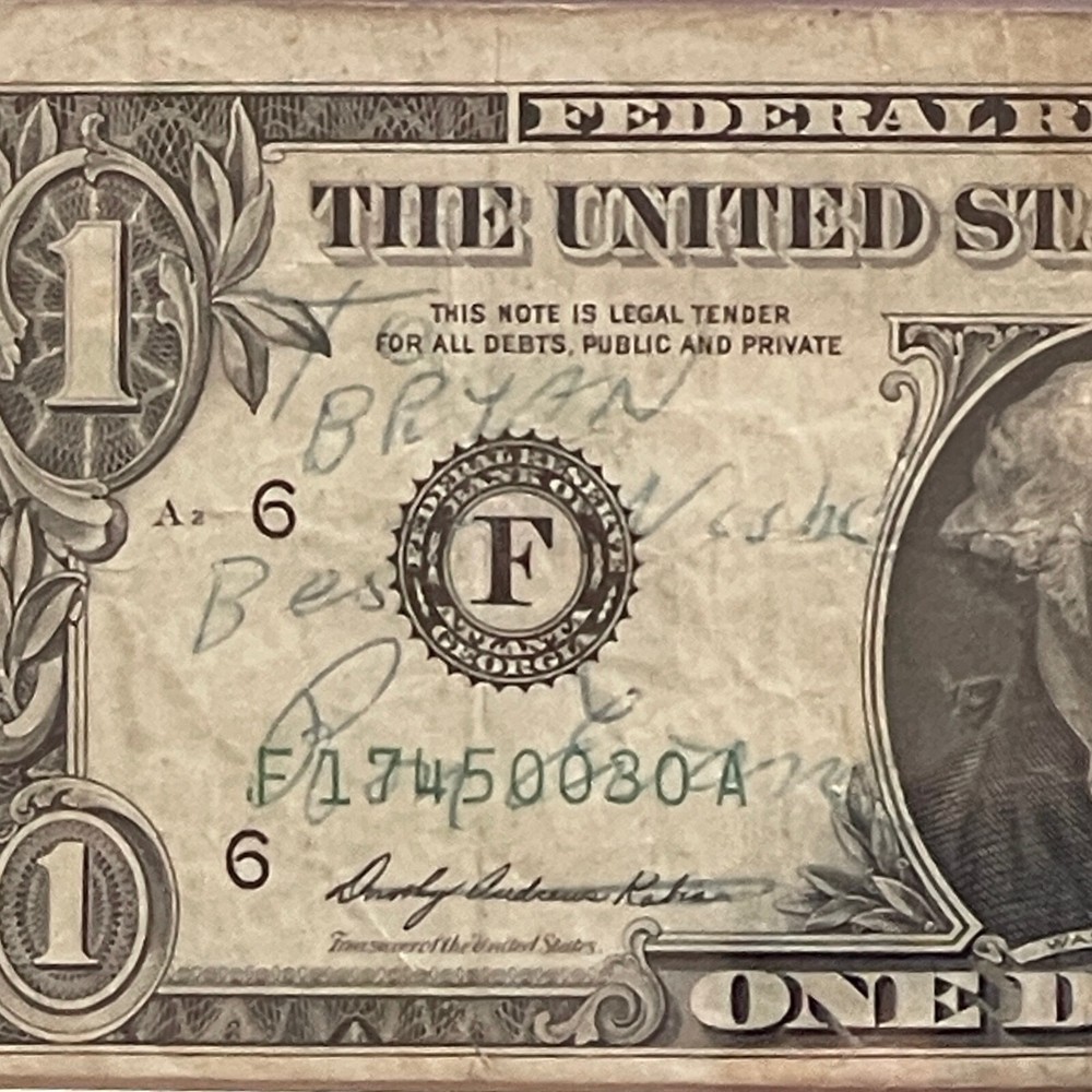 APOLLO 17 * PSA * Crew Signed Dollar Bill Autograph Gene CERNAN EVANS * SCHMIDT