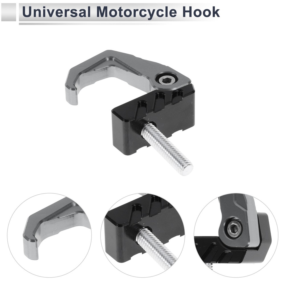 Black Titanium Dyed Imprint Square Motorcycle Hook Length 42mm