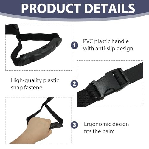 Car Handle Strap, 2 Pack Auto Cane Grab Bar with Adjustable Polyester Webbing