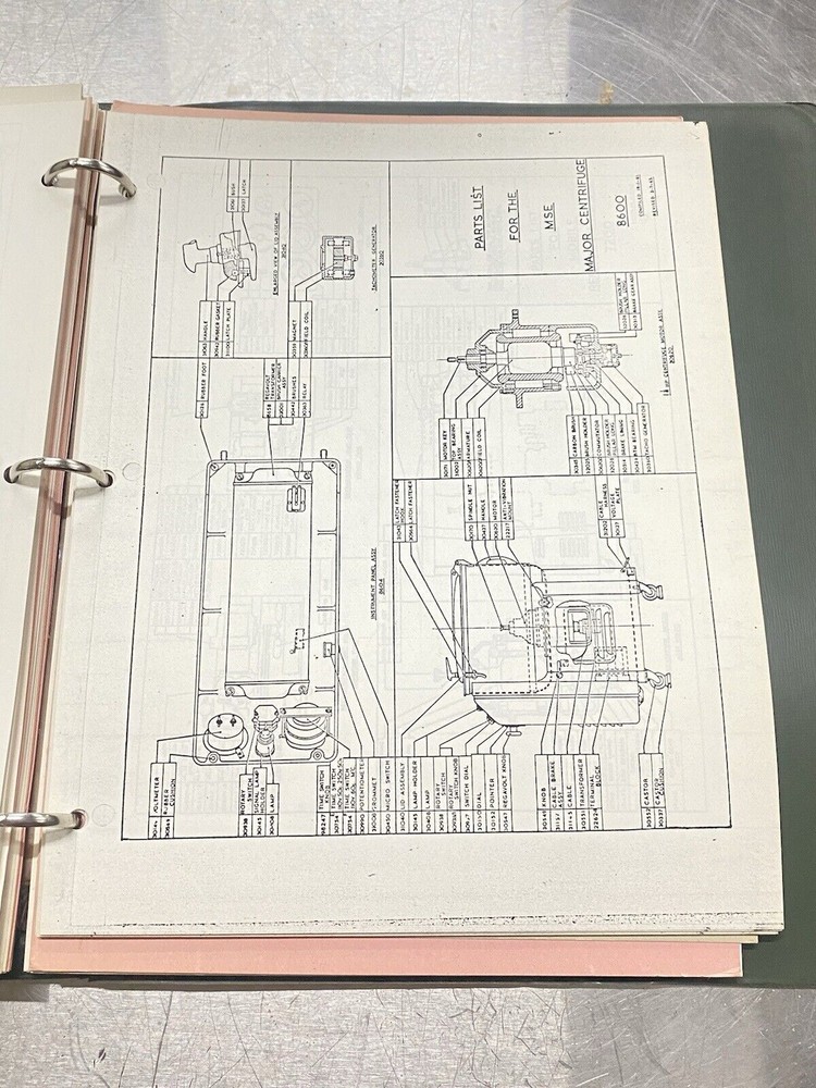 MSE Part List Centrifuges -Users Guide /Service Manual / Book