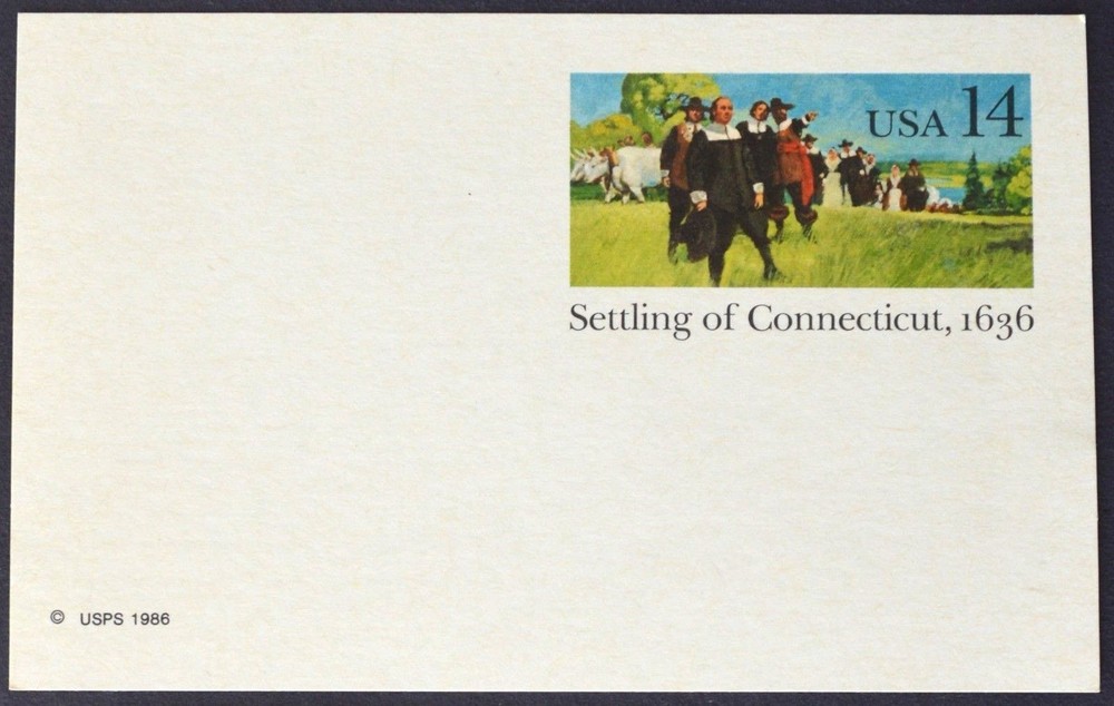 1986 US Sc #UX109 postal card, 14 cent, mint, sharp corners, excellent condition
