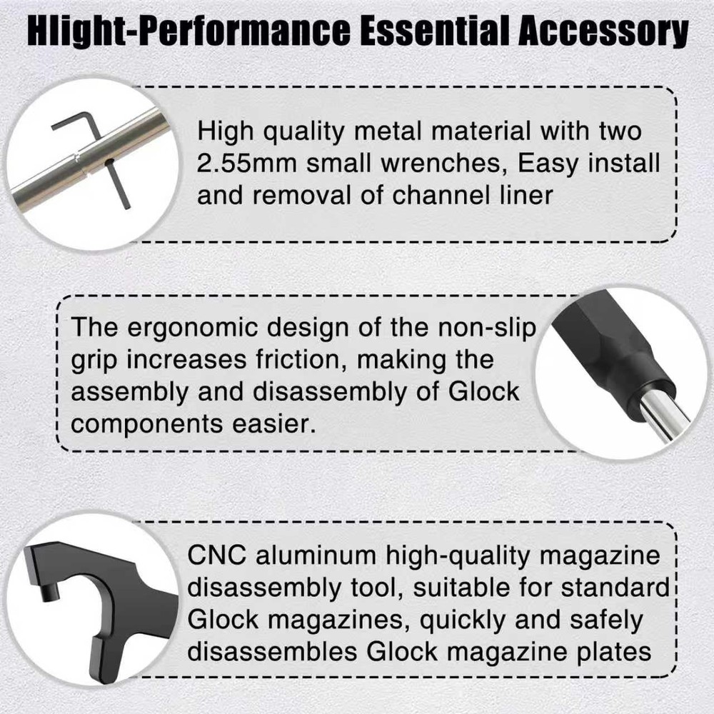 Tool Kit for Pistols with Storage Bag Front Sight Disassembly Tool