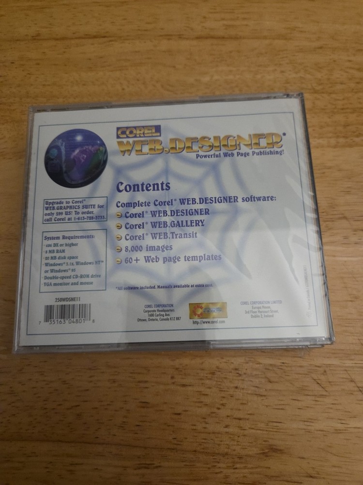 SEALED CorelDRAW! & Corel Web Designer CD-ROM Bundle – Vintage 90s Graphics...