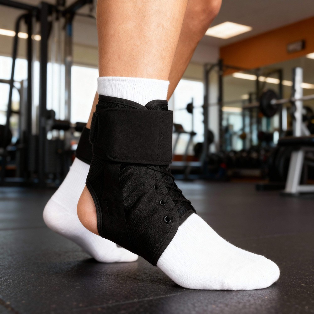 Ankle Stabilizer Brace Support, Large Size, Black