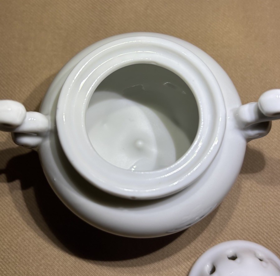 Small White Porcelain Incense Burner Three Footed Japan?
