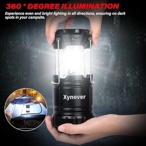 Solar Camping Lantern 4-Pack - Rechargeable LED Lights, Magnetic Base & 4 Pack