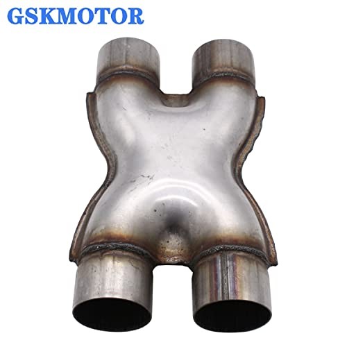 Universal Crossover X Pipe, 3" Dual Inlet/Outlet Exhaust Pipe Adapter