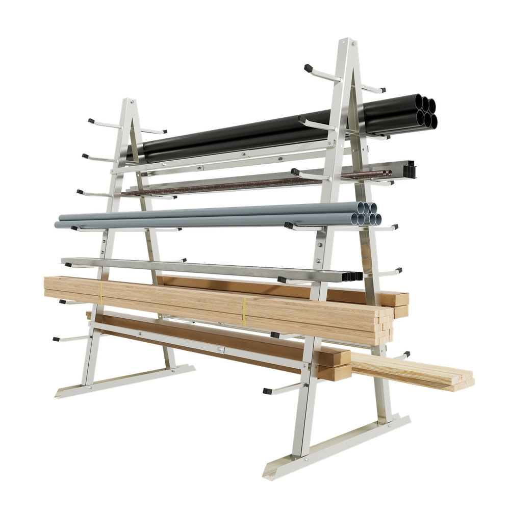 2000LBS 7-Tier Floor Standing Horizontal Storage Rack for Lumber/Pipe Adjustable