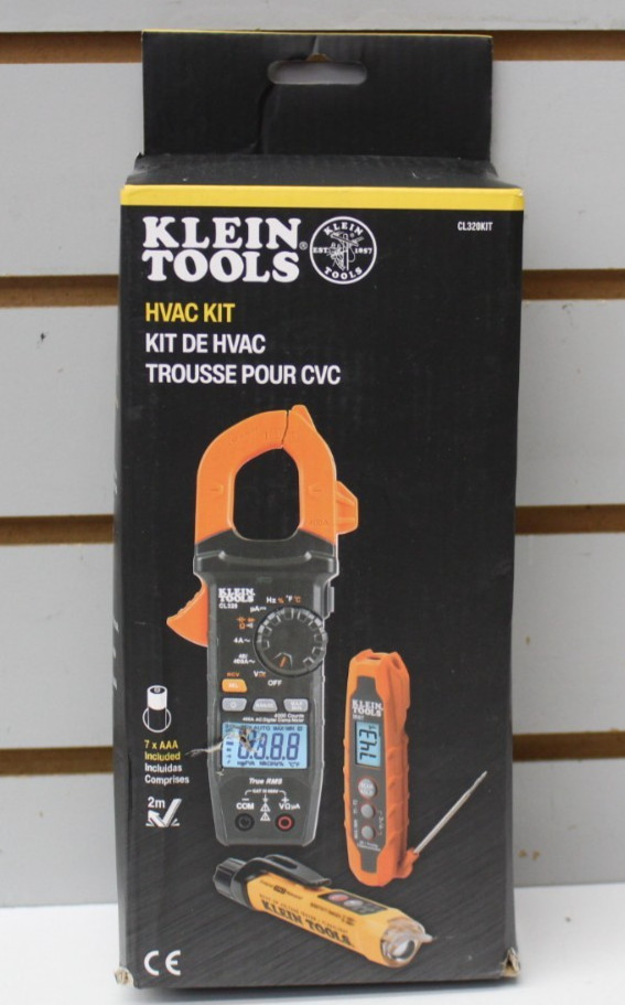 Klein Tools CL320KIT HVAC Digital Clamp Meter Electrical Test Kit