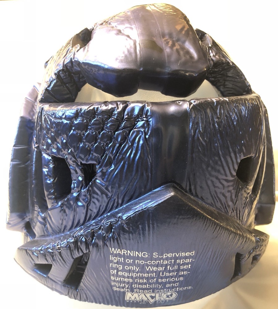 Macho Warrior Sparring gear Blue 6 pc w/Instructions Head Gear Guards Mesh Bag