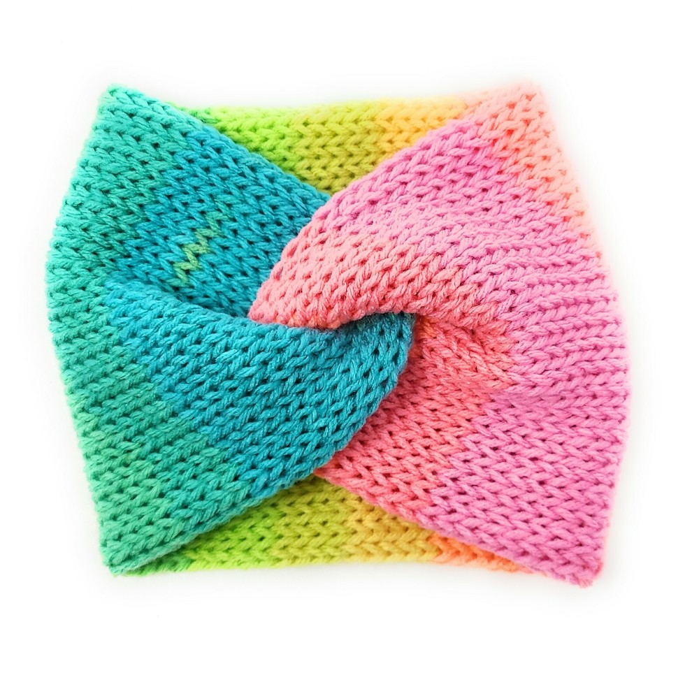 Knitted Baby 6 Months + Retro Rainbow Twisted Headband