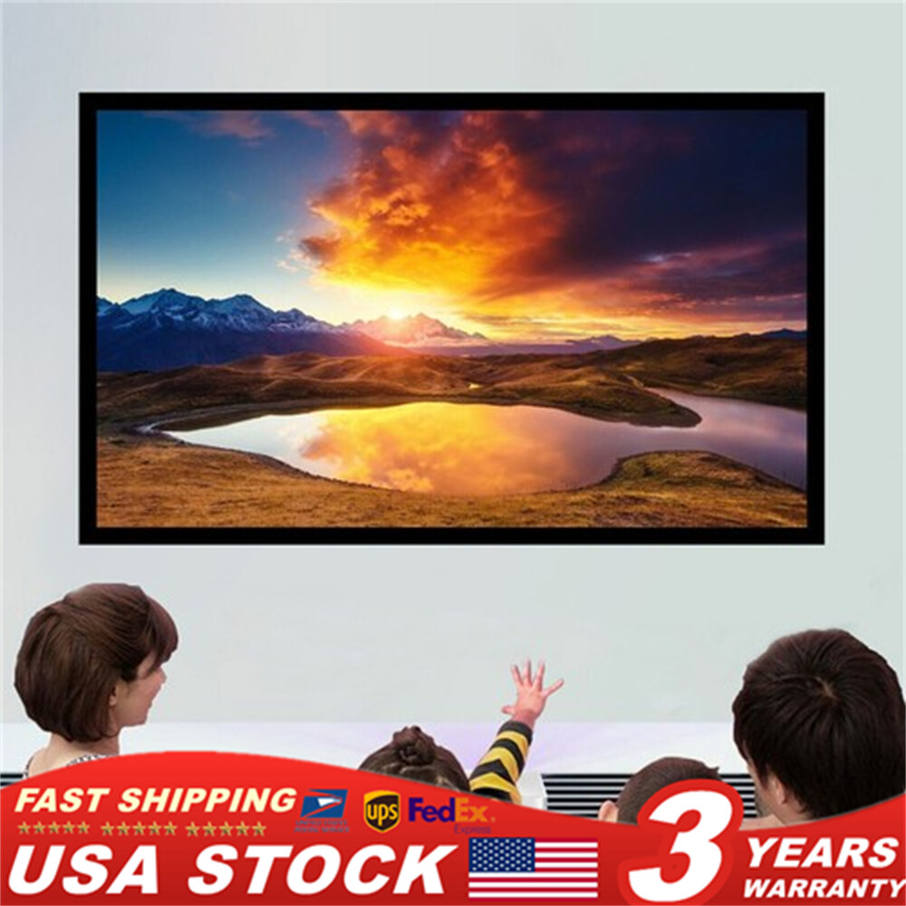 135" Projector Screen Projection Screen Wall-mounted HD 16:9 Projector Screen