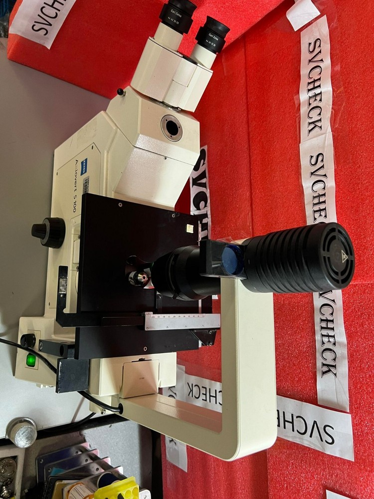 Zeiss Axiovert S100 Inverted Contrast Fluorescence Microscope with 2 Objectives