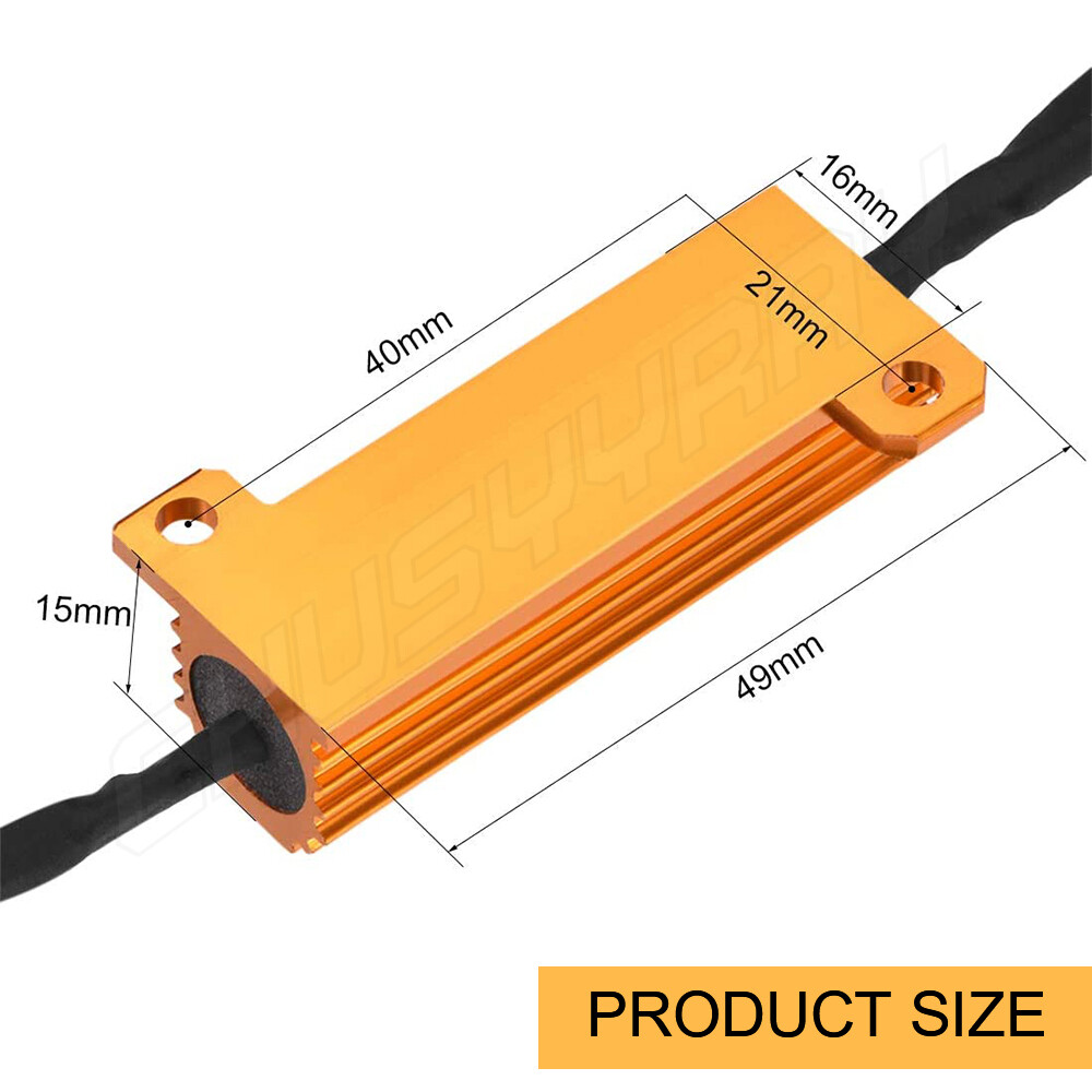 2pcs Load Resistor 50W 6RJ LED Decoder Fix Error Code Hyper Flash Turn Signal