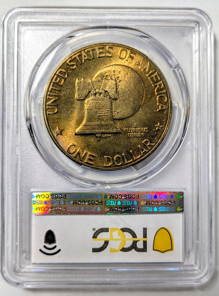 1976 Eisenhower Dollar Type 2 PCGS MS-64+ Monster Toned Two Sided Toning Ike