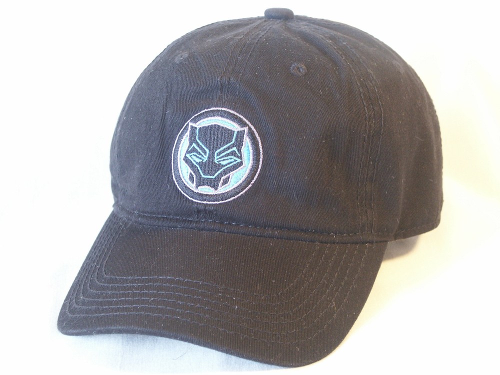 Black Panther Wakanda Forever Hat Marvel Studios Strap Back Cap in Black