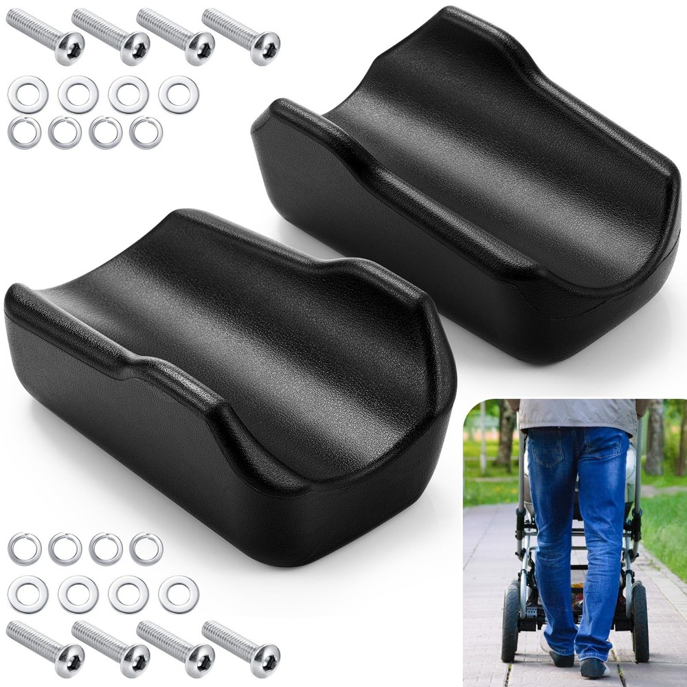 Yoojahow 2 Pcs Rollator Armrest Pad Upright Walker Forearm Pads Black