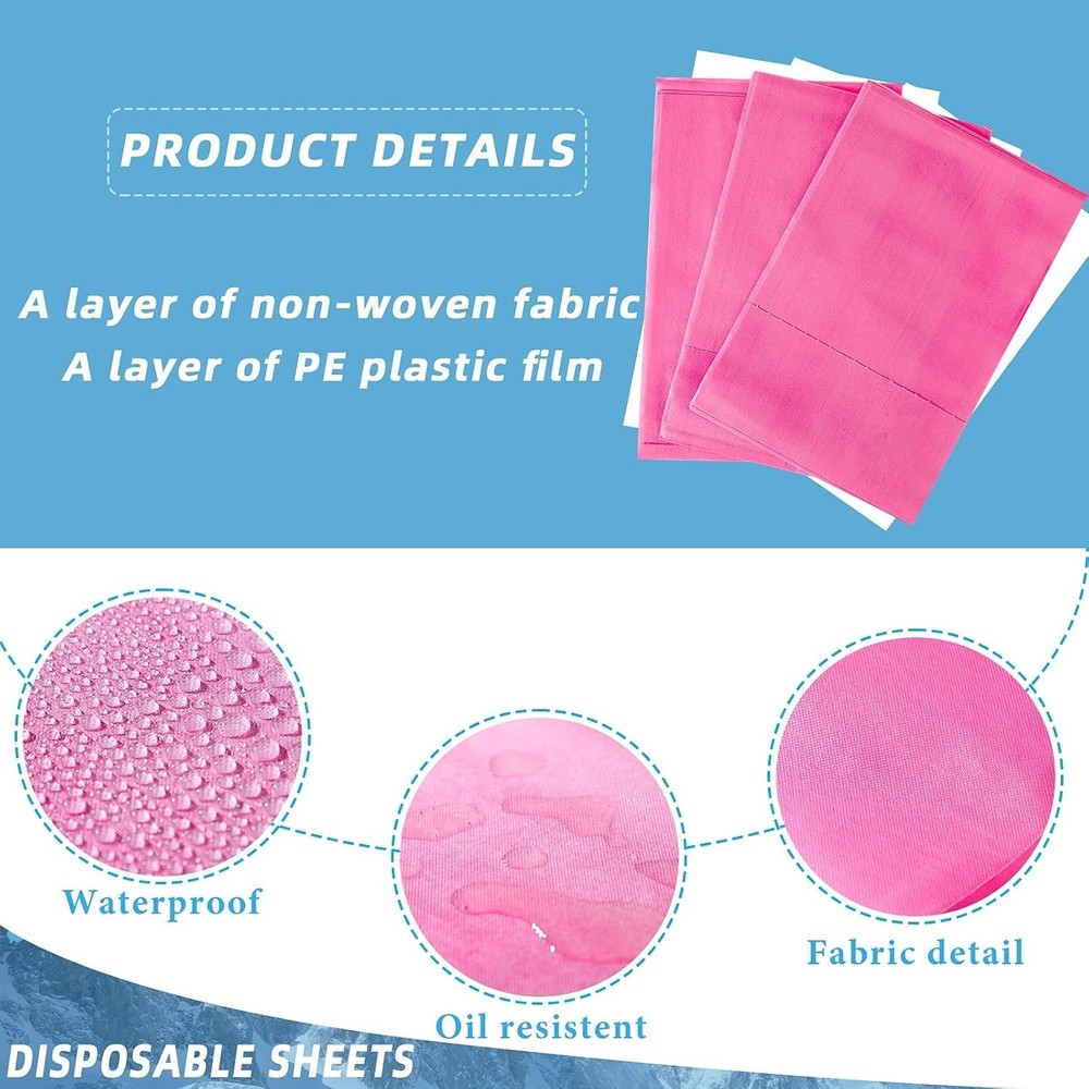 20 Pieces Disposable Bed Sheets Bed Cover Spa Massage Table Sheet Waterproof ...