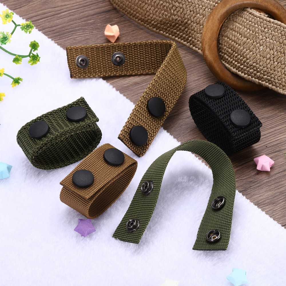 Duty Belt, 8Pcs - Belt Keeper with Double Snaps, Fabric Belt Loop (Army Green)