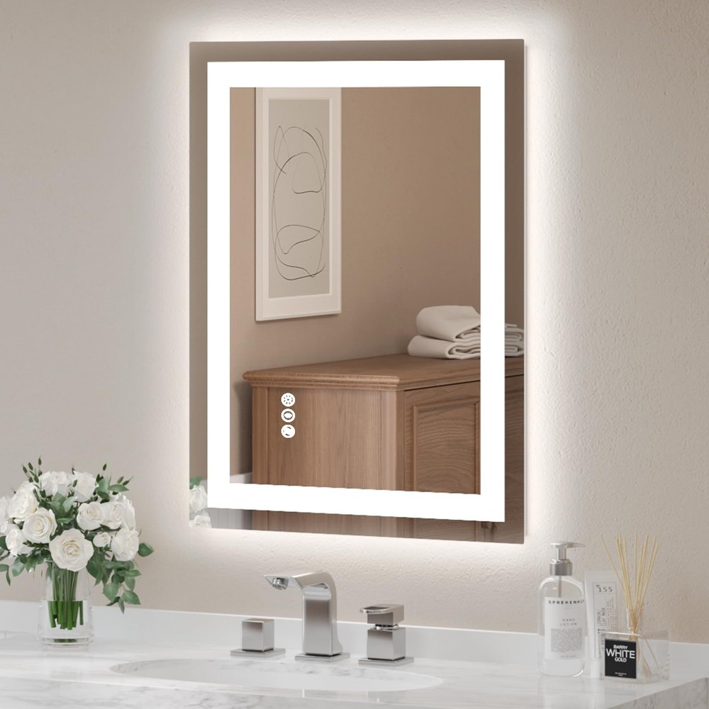 USHOWER LED Bathroom Mirror Backlit Anti-Fog Lighted Vanity Mirror Multi Sizes