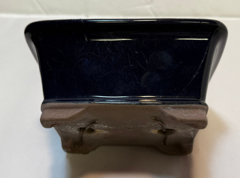 Dark Blue 6" X 4" Ceramic Bonsai Pot