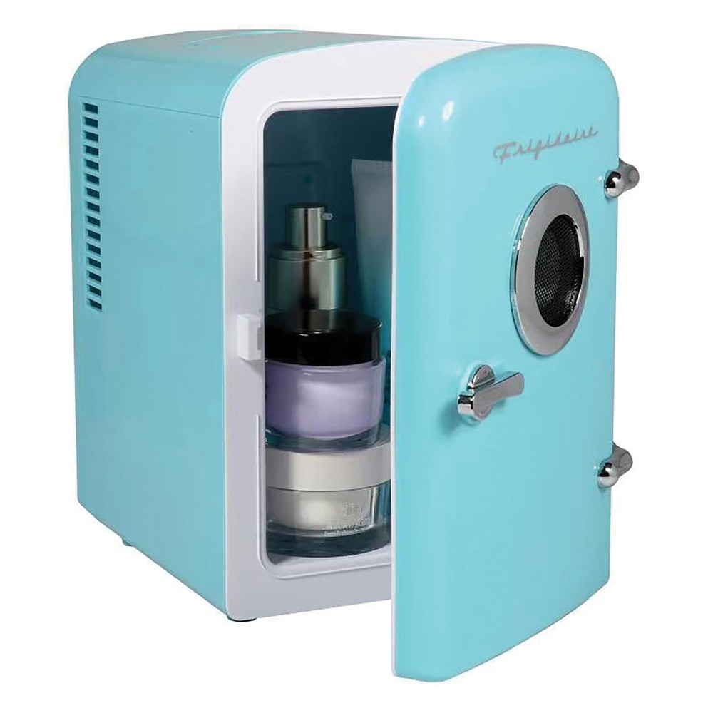 6-Can Retro Portable Beverage Refrigerator, Bluetooth Speaker