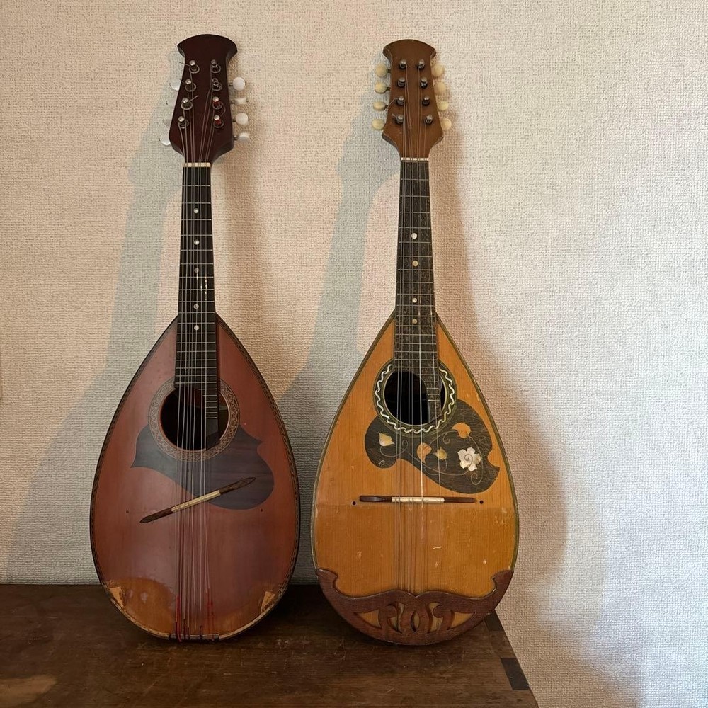 Set of 2 mandolins with decorative design