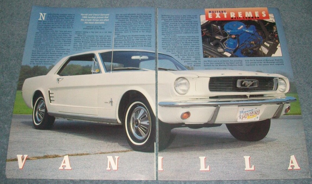 1966 Mustang Coupe Vintage Article "Vanilla" 6cyl Powered