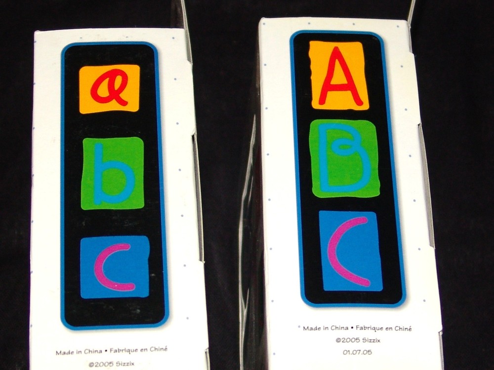 2 NEW Sizzix Alphabars Alphabet Die Sets: DOODLE BLOCK, Upper and Lower Case