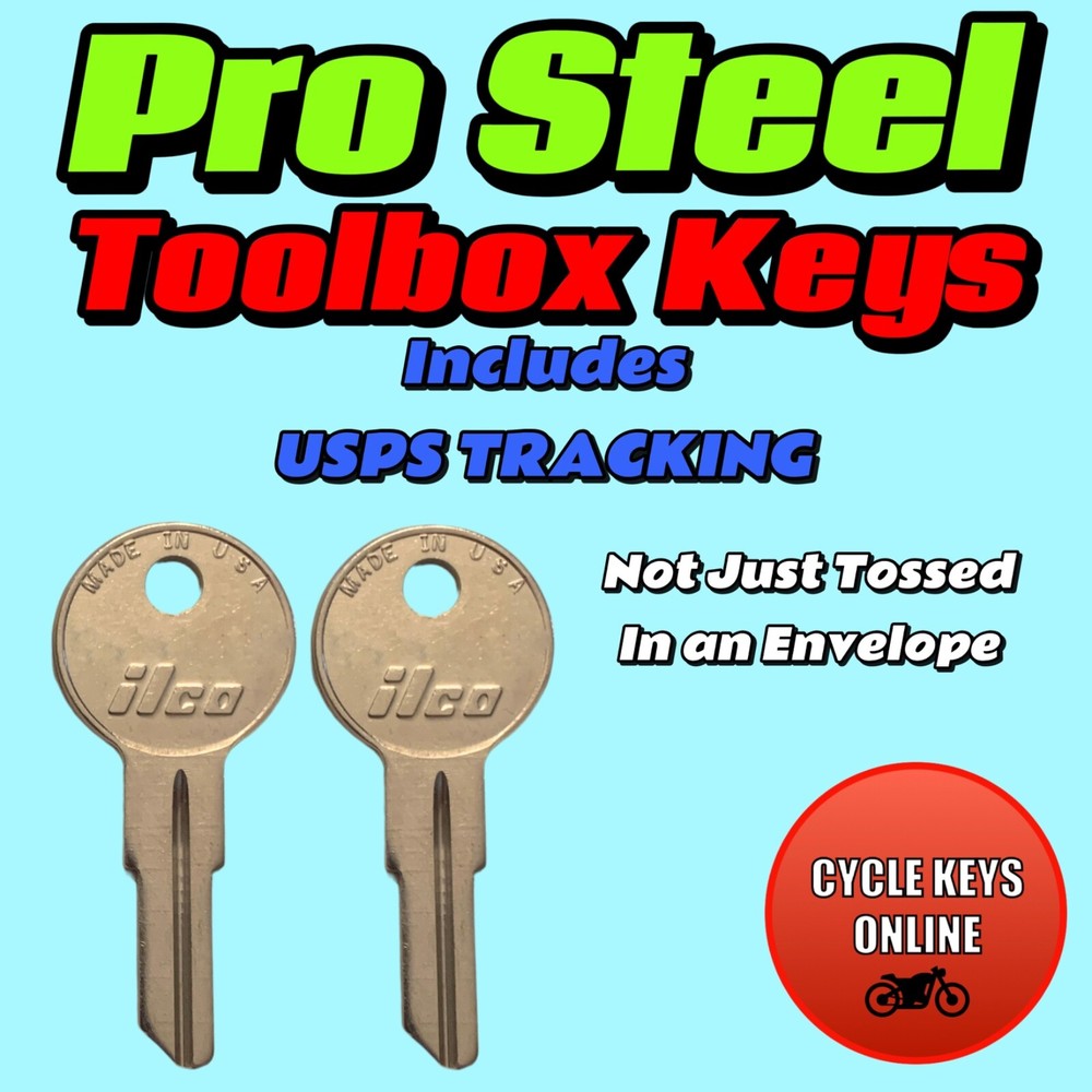 Pro Steel Toolbox Keys Replacement Made cut to code for key codes 001-250