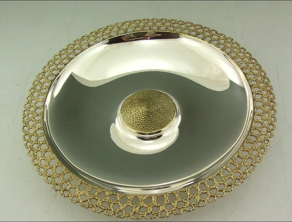 STUART DEVLIN  SILVER GILT BOWL 13 INCH DIA 1977